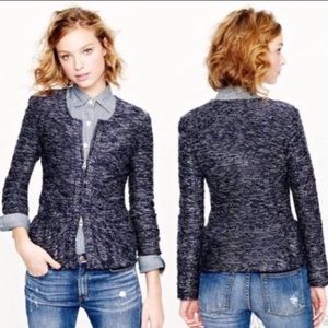 Jcrew peplum boucle stretch zip jacket